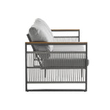 4-Pieces Outdoor Metal Patio Furniture Set with Cushions