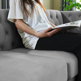 L-Shaped Corner Sofa, 5 Seater Sectional With Tufted Design