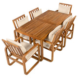 7 Piece Outdoor Patio Dining Set With Removable Cushions