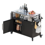 K&K 54.5" Outdoor Kitchen Island with Stainless Steel Tabletop