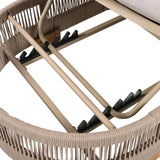 Outdoor Chaise Lounge Chair, Acacia Wood with Adjustable Backrest and Cushion