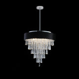 18-inch Modern Crystal Chandelier with Black Velvet Shade