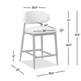 Locke - Modern Upholstered Counter Stool With Frame - Salt / Pepper