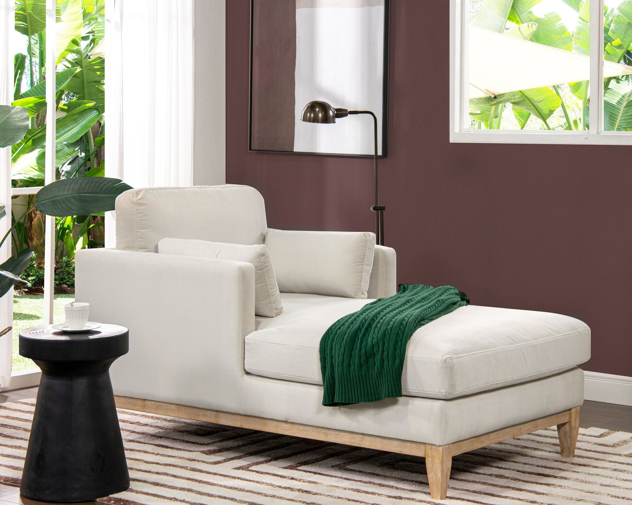 Knox - Modern Farmhouse Chaise Lounge Chair