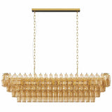 Modern Chandeliers for Dining Room, 54" Large Rectangle Gold Kitchen Chandelier Over Table
