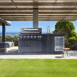Luxury 85,000 BTU Outdoor Kitchen Island with Sink & Refrigerator