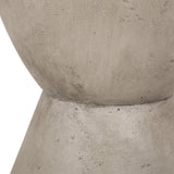 Outdoor Lightweight Concrete Side Table, Light Gray