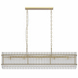 Modern Rectangular Crystal Glass 10-Light Chandelier