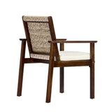 Outdoor Dining Chair Set with Acacia Wood & Wicker Rattan