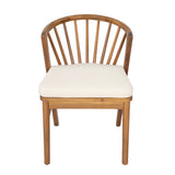 Outdoor Dining Chairs Set of 2, Acacia Wood Patio Chairs with Cushions