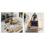 Luxurious Wicker Patio Sectional With Weather Resistant Sunbrella Cushions