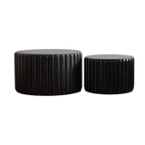 Black Scalloped Round Coffee Table Set