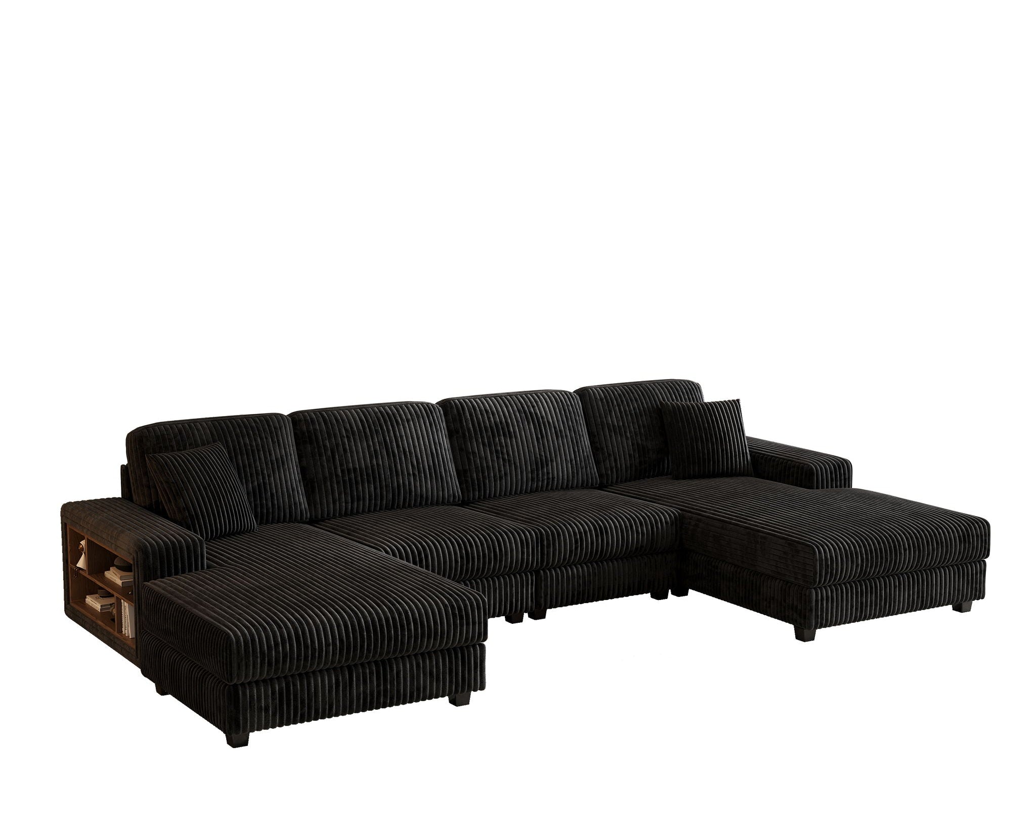 U-Shaped Convertible Sofa, 4 Seater Large Living Room Lounge