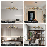 34' Modern Industrial Sputnik 8-Light Chandelier