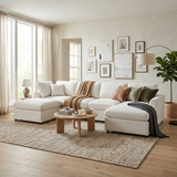 U-Style 130.3" 6-Seater Modular Sectional Sofa