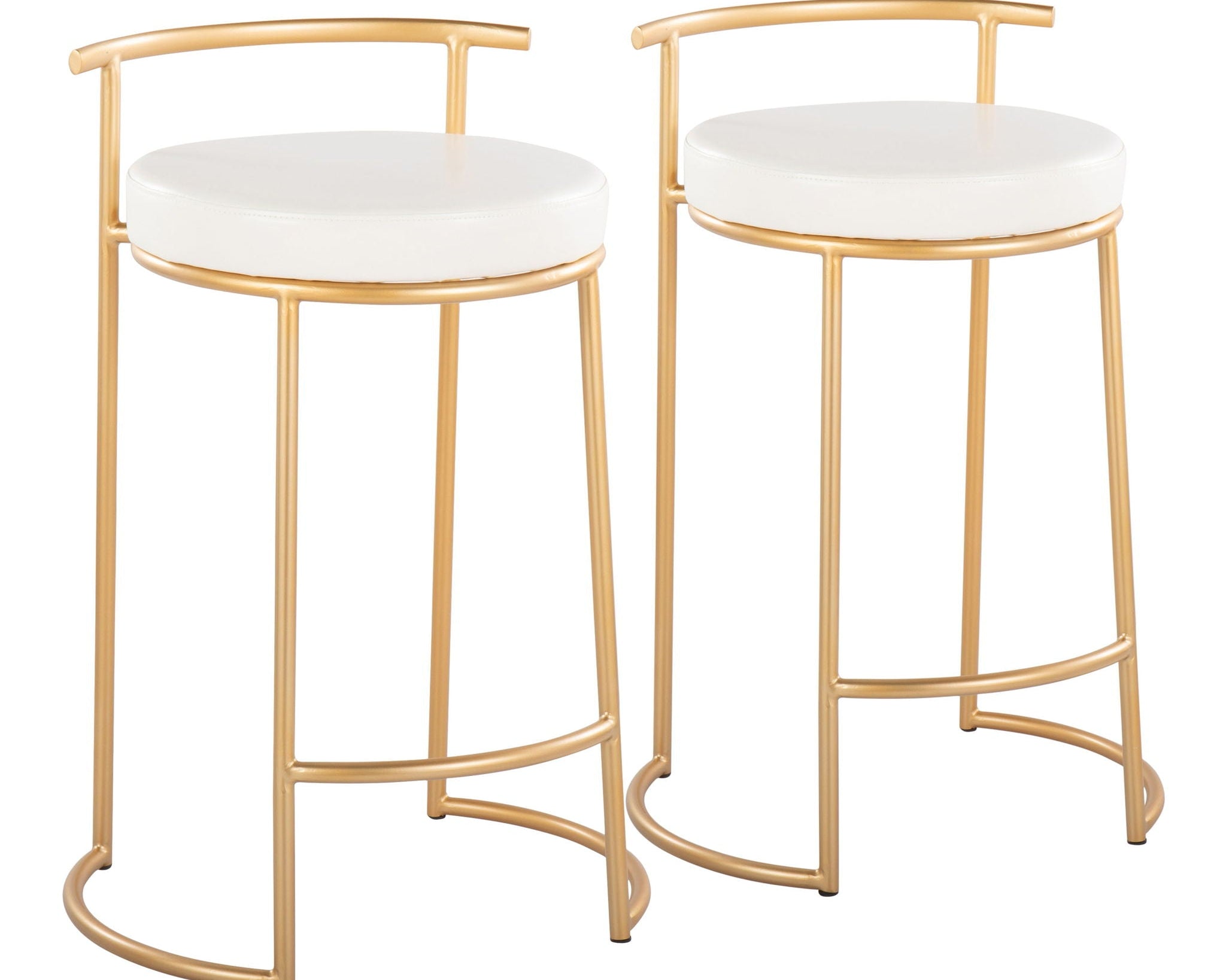Fuji - Round Contemporary Fixed Height Counter Stool (Set of 2)