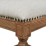Armless Bar Stool with Nailhead Trim and Rattan High Back