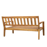 2-Piece Outdoor Teak Acacia Wood Conversation Set