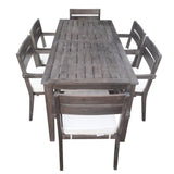 U_Style 7 Pieces Acacia Wood Outdoor Dining Set with Cushions