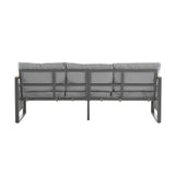 4-Pieces Outdoor Metal Patio Furniture Set with Cushions