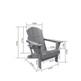 Folding Adirondack Chair with Side Table, 3-Piece Set
