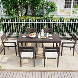 U_Style 7 Pieces Acacia Wood Outdoor Dining Set with Cushions