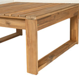 Outdoor 4pc Acacia Wood Sectional Patio Sofa Set