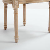 French Country Dining Chairs Set of 2 Upholstered with Rattan Back