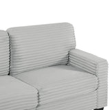 Upholstered U-Shaped Sectional Sofa with Movable Ottoman and Storage Pockets - Multiple Colors