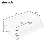 Modern Rectangle Coffee Table with 4 Drawers and 2 Display Shelves