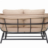 2-Person Outdoor Swing Chair with Adjustable Canopy