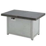 Extendable Rectangle Aluminum Alloy Fire Pit Table, 50,000 BTU