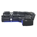 Power Reclining Sectional Sofa with Bluetooth Speakers – Black, Dark Gray, Beige