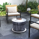 Smokeless Fire Pit with Fireproof Mat, 20' Barrel Style Portable Wood Burning Firepit