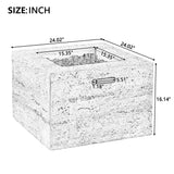 U_Style MGO Outdoor Square Fire Pit with Steel Burner