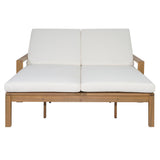 Outdoor Double Lounge Chair With 5 Position Adjustable Backrest