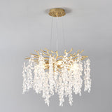 6-Light Chandelier Crystal Ceiling Lamp in Gold