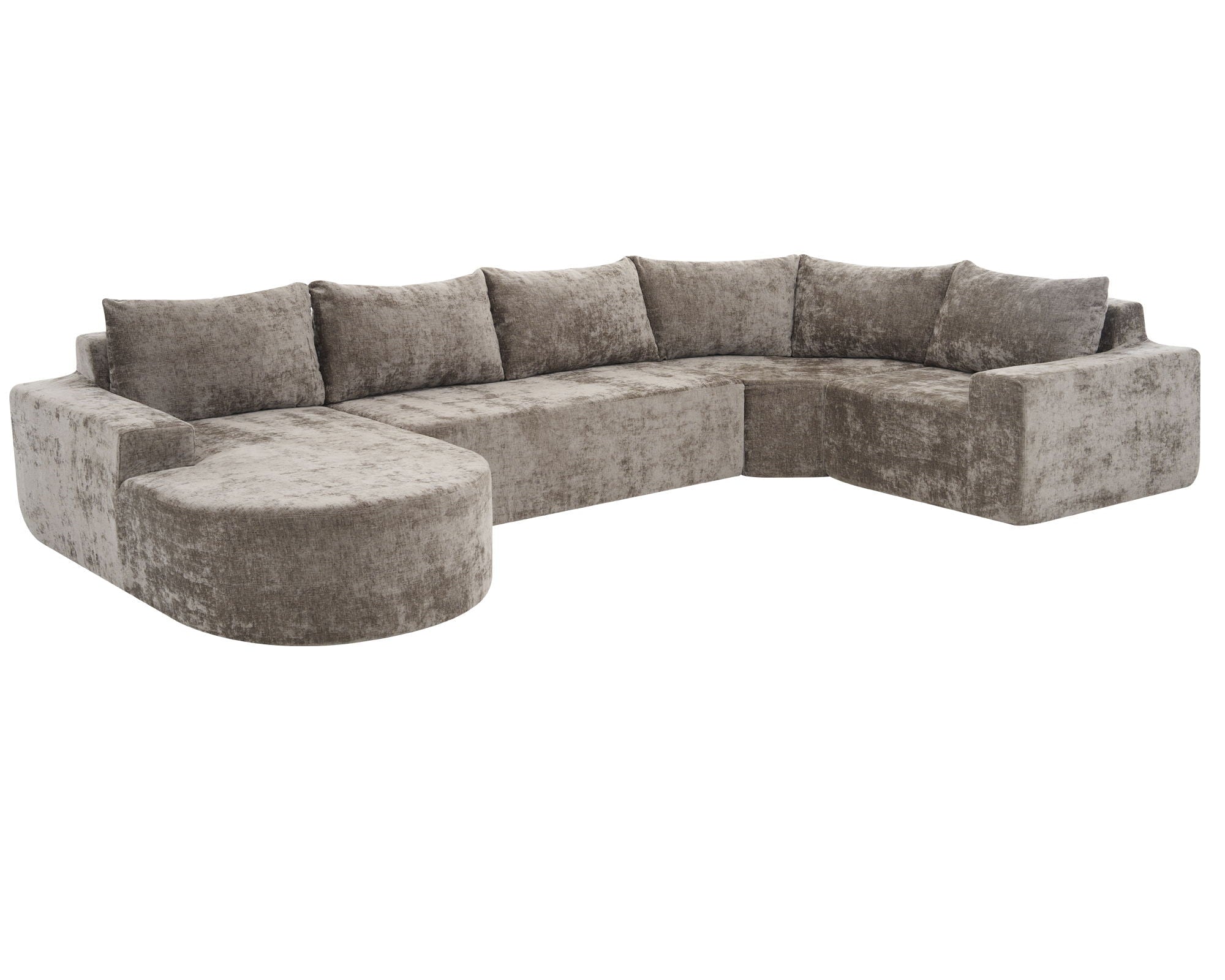 U-Shaped Oversized Modular Cloud Sectional Sofa With Deep Seat For Living Room