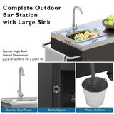 K&K 55.5" Outdoor Kitchen Island with Sink