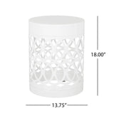 Outdoor Metal Large End Table, Modern Design