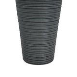 31.5' Tall Striped Concrete Column Fountain with LED Light - Gray Concrete Design