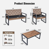 4 Piece Patio Furniture Set With Acacia Wood Table Top