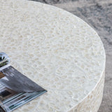 Unique Capiz Coffee Table & Pedestal Base