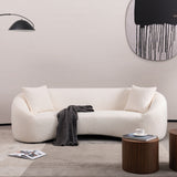 Curved 3 Seater Sofa For Living Room - White
