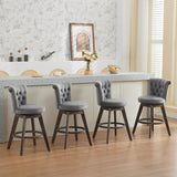 26" Counter Height Bar Stools Set of 2 with 360° Swivel and Velvet Upholstery