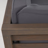 Oana Outdoor Wooden Sectional Set With Cushions