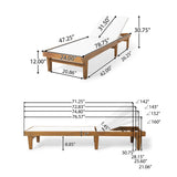 Outdoor Chaise Lounge With Acacia Wood Frame - White / Teak