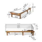 Outdoor Chaise Lounge With Acacia Wood Frame - White / Teak