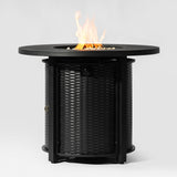 32" Propane Gas Fire Pit Table, 50000 BTU - Black Steel