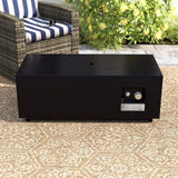 Modern Steel Outdoor Fire Pit Table with Lid
